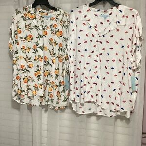 Floral and Abstract Print Blouses